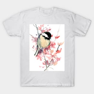 Chickadee and Cherry Blossom T-Shirt